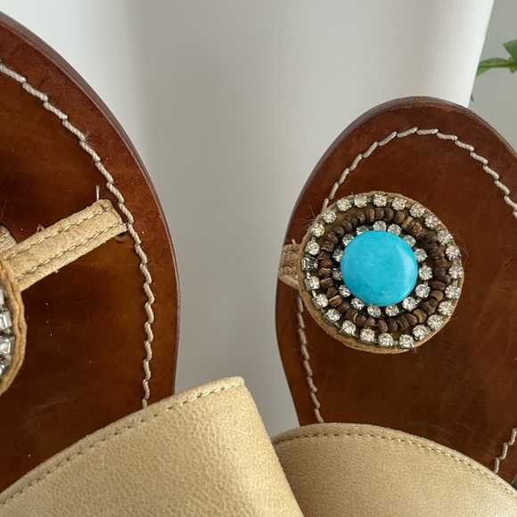 Skemo Leather Beaded Sandals - Picture 2 of 4